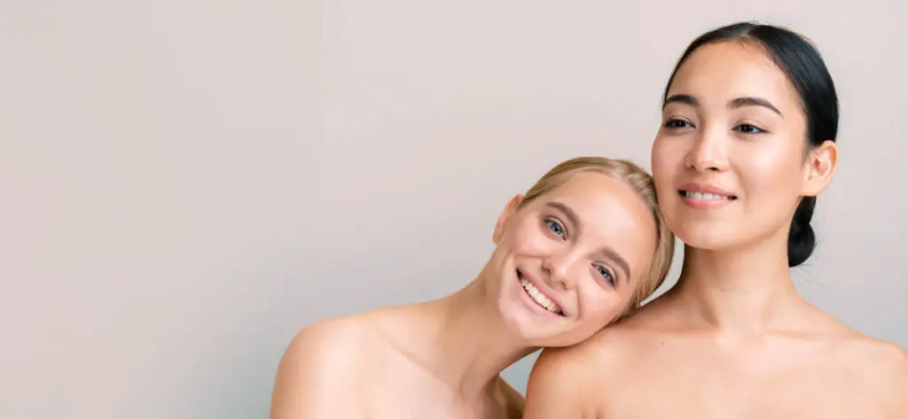 close up pretty women posing together 2